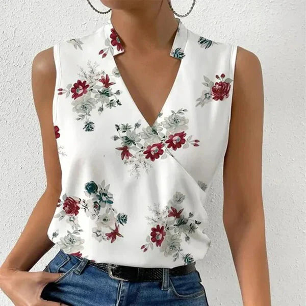 Sleeveless V Neck Top