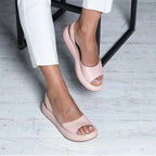Peep Toe Platform Flats