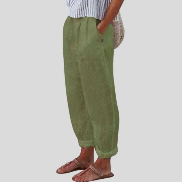 Relaxed Linen Pull On Pants