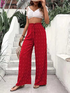 Textured Wide-Leg Pants