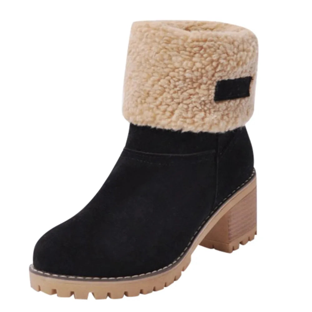 Fleece-Cuff Ankle Boots