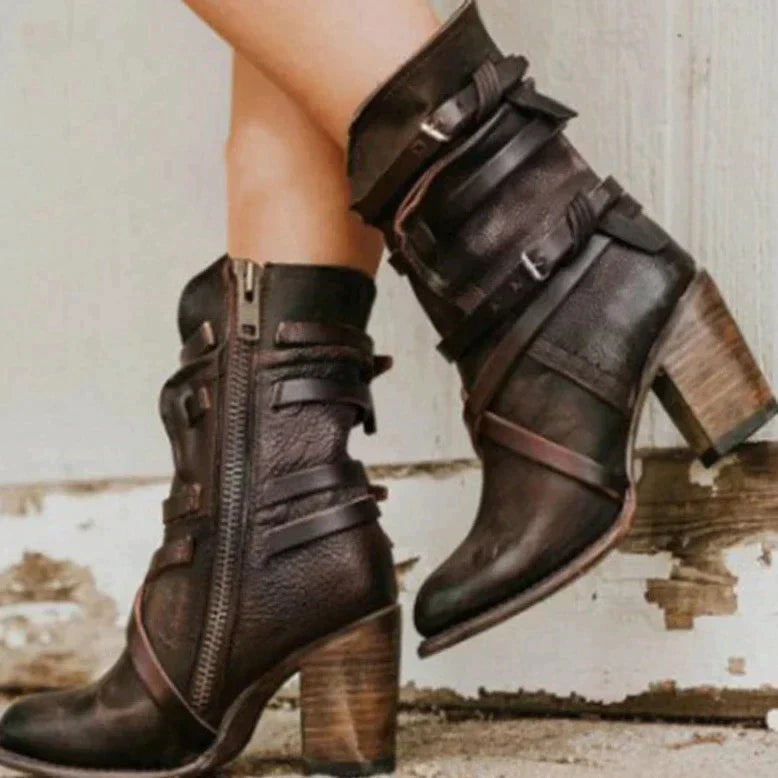 Distressed Brown Booties