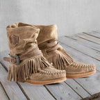Fringed Moccasin Ankle Boots