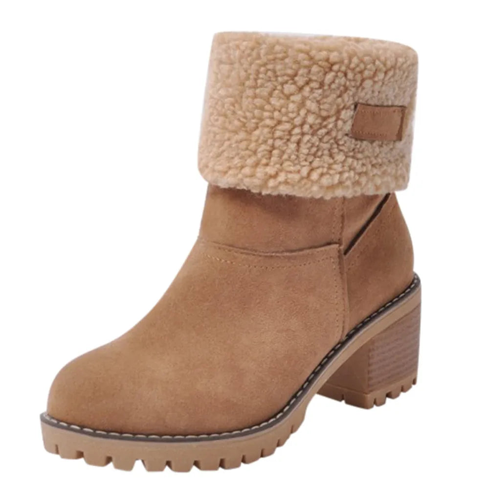Fleece-Cuff Ankle Boots