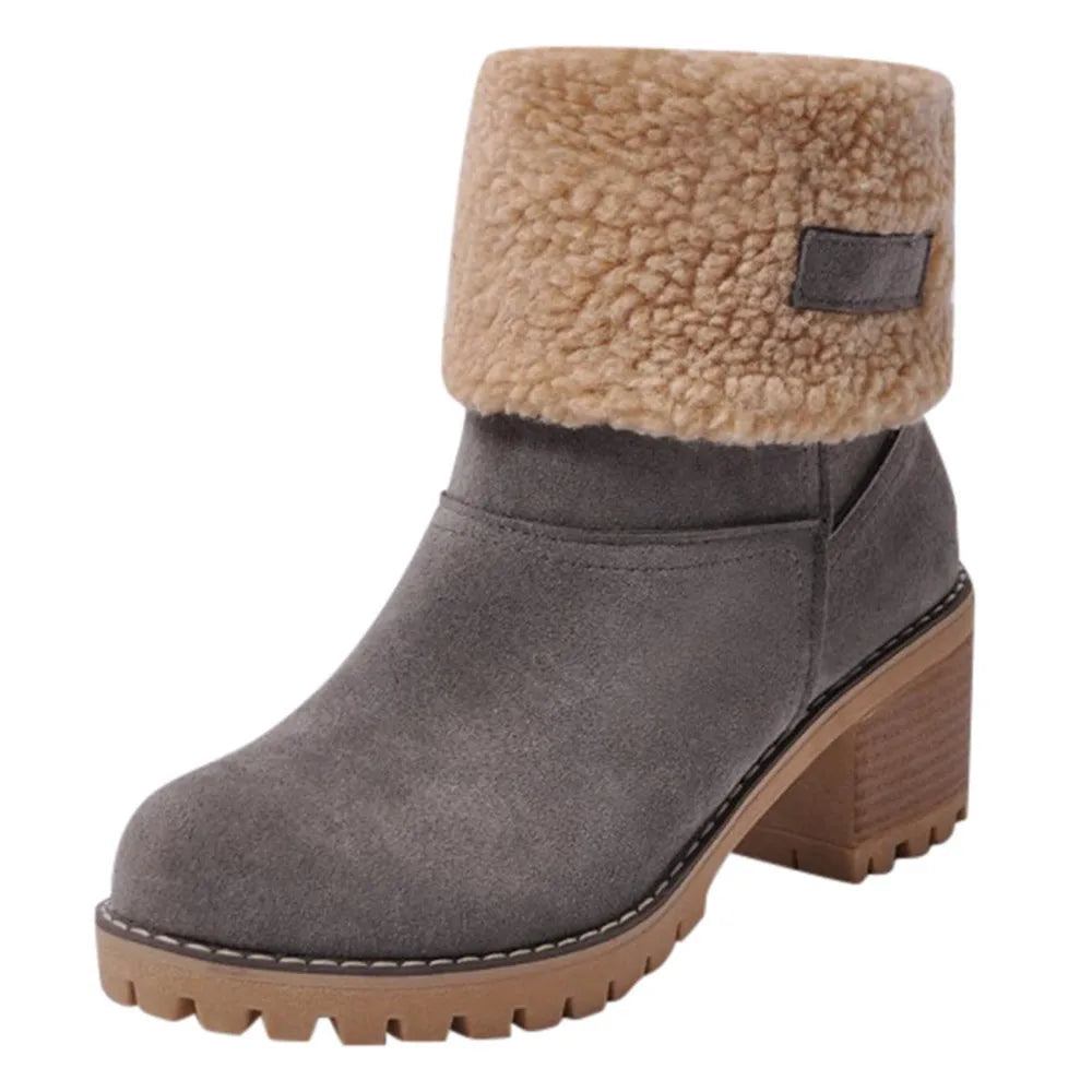 Fleece-Cuff Ankle Boots