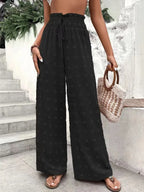 Textured Wide-Leg Pants