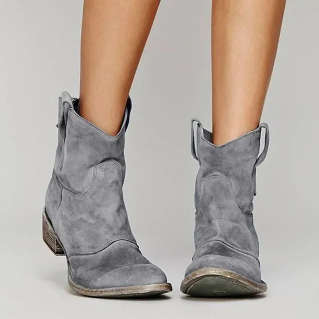 Distressed Slouch Ankle Boots