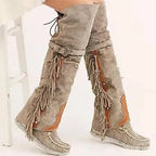 Fringed Over-The-Knee Boots