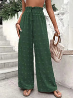 Textured Wide-Leg Pants
