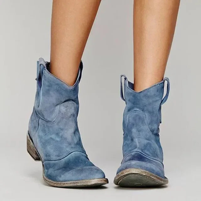 Distressed Slouch Ankle Boots