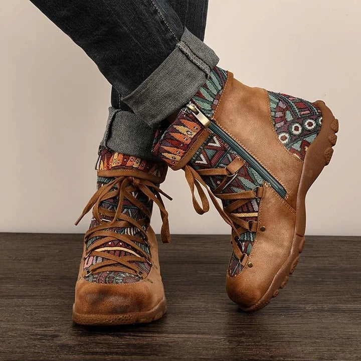 Boho lace-up boots