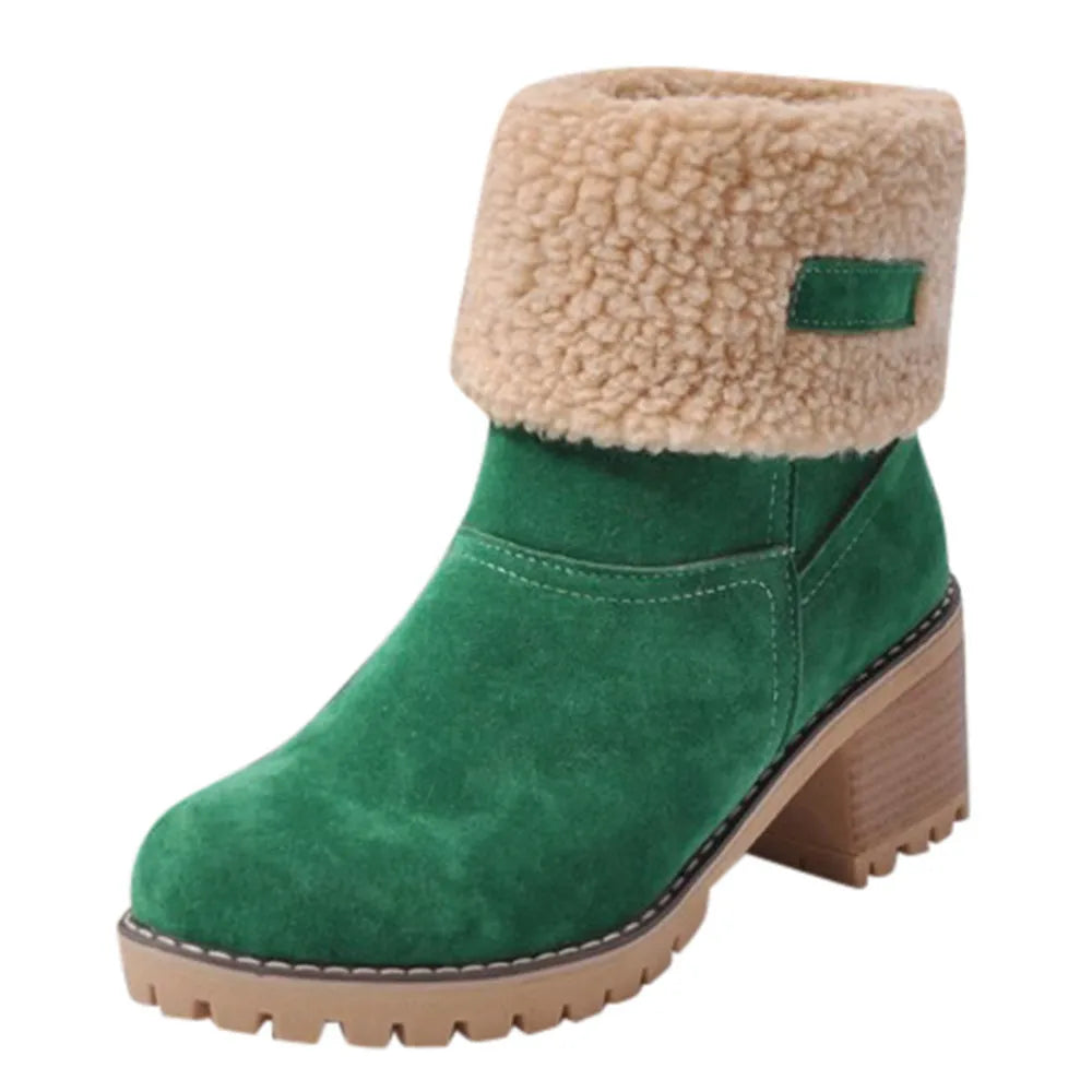 Fleece-Cuff Ankle Boots