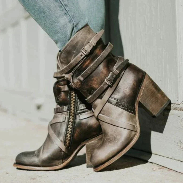 Distressed Brown Booties