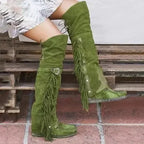Fringed Over-The-Knee Boots