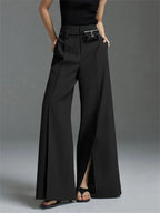 Split-Hem Wide-Leg Pants