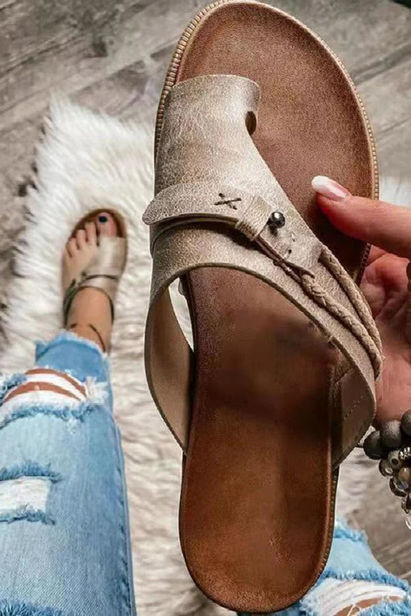 Toe Loop Slide Sandals