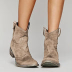 Distressed Slouch Ankle Boots