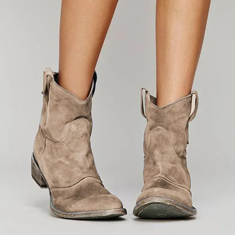Distressed Slouch Ankle Boots