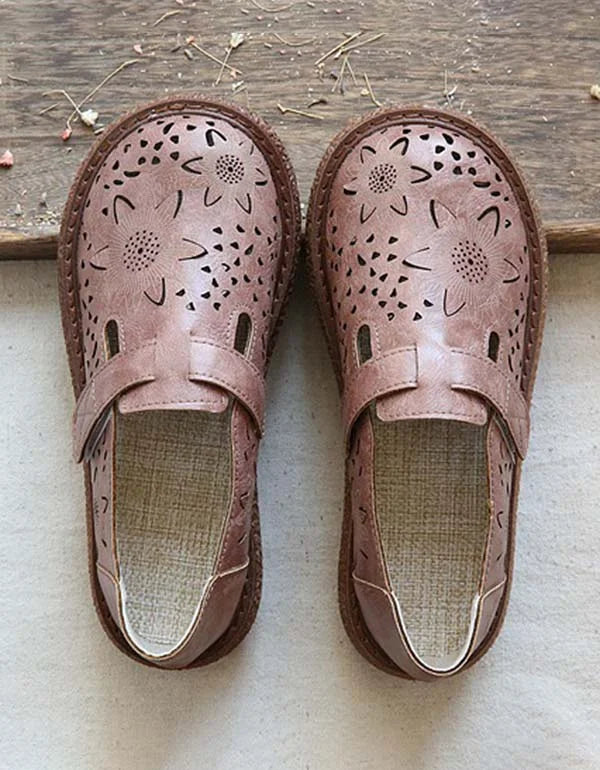 Floral Perforated Loafers