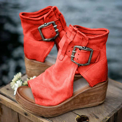 Buckle Peep Toe Booties