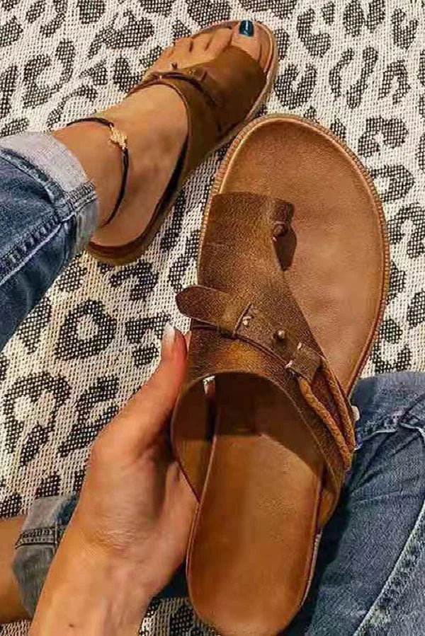 Toe Loop Slide Sandals
