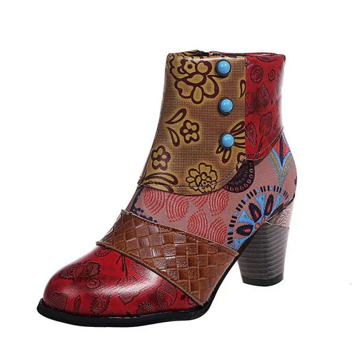 Patchwork Bohemian Ankle Boots