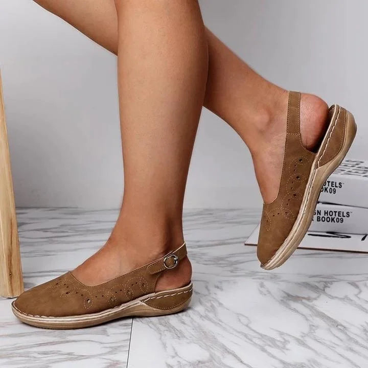 Perforated Slingback Flats