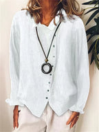 Linen Button Down Shirt With Long Sleeves