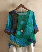 Tie Dye Print 34 Sleeve Tunic